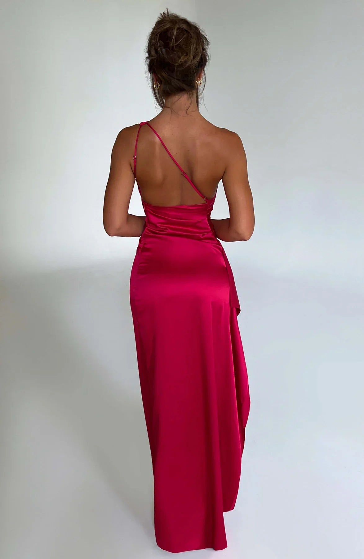 Backless Maxi Dress with Open Shoulder and Side Slit